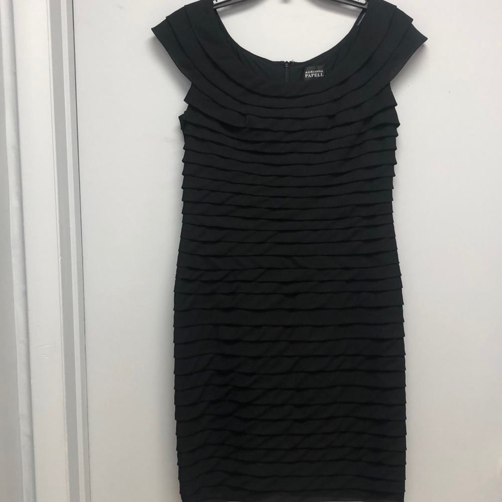 Adrianna Papell black tiered dress